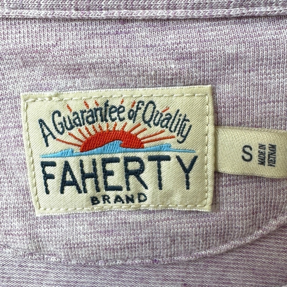 Faherty Brand Men's Movement Short Sleeve Crew Neck TShirt Pink Purple Small - Picture 3 of 7